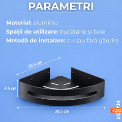 Raft de Duș din Aluminiu Negru — Design Modern și Montaj Rapid 🛁✨