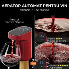 Aerator Electric pentru Vin cu Ecran Tactil — Dozare Precizată și Rapidă 🍷✨