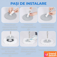 Set Mop Rotativ cu Galeată și Cap Microfibra — Curățare Eficientă! 🧹✨