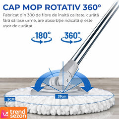 Set Mop Rotativ cu Galeată și Cap Microfibra — Curățare Eficientă! 🧹✨