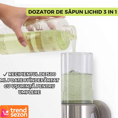 Dispenser 3-in-1 pentru Sapun, Sampon și Balsam — Organizare Modernă 🛀✨