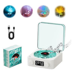 Boxă Bluetooth Retro cu Lumini Ambientale și Sunete Relaxante — Atmosferă Perfectă 🎶✨