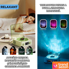 Boxă Bluetooth Retro cu Lumini Ambientale și Sunete Relaxante — Atmosferă Perfectă 🎶✨