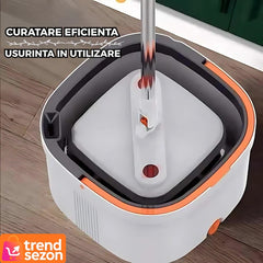 Mop Rotativ cu Galeată și Stoarcere Automată — Curățenie Fără Efort 🧼✨