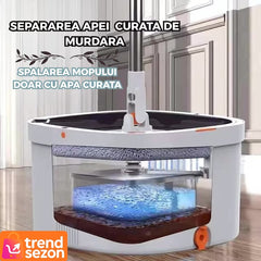 Mop Rotativ cu Galeată și Stoarcere Automată — Curățenie Fără Efort 🧼✨
