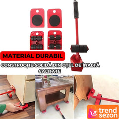 Set Levier cu Role și Suporturi Pivotante — Mobilitate Fără Efort 🚀🔧