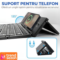 Tastatură Bluetooth Pliabilă Compactă cu Touchpad — Mobilitate Maximă ✨💻