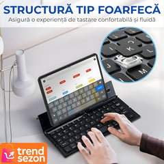 Tastatură Bluetooth Pliabilă Compactă cu Touchpad — Mobilitate Maximă ✨💻