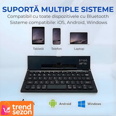 Tastatură Bluetooth Pliabilă Compactă cu Touchpad — Mobilitate Maximă ✨💻