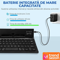 Tastatură Bluetooth Pliabilă Compactă cu Touchpad — Mobilitate Maximă ✨💻