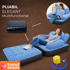 Fotoliu Gonflabil Portabil 2 in 1 cu Design Ergonomic — Relaxare Maximală 🌊🛋️