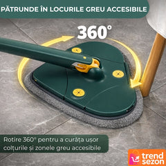 Mop Telescopic cu Cap Îngrijit 360° — Curățare Rapidă și Eficientă 🧼✨