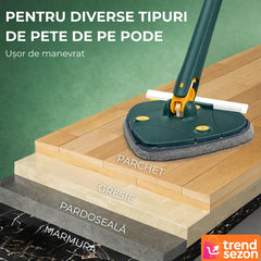 Mop Telescopic cu Cap Îngrijit 360° — Curățare Rapidă și Eficientă 🧼✨