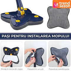 Mop cu Cap Stea 360° Telescopic — Curățare Rapidă și Eficientă! 🧼✨