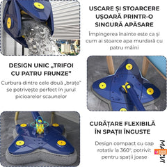 Mop cu Cap Stea 360° Telescopic — Curățare Rapidă și Eficientă! 🧼✨