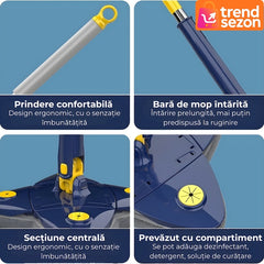 Mop cu Cap Stea 360° Telescopic — Curățare Rapidă și Eficientă! 🧼✨