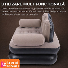 Fotoliu Gonflabil 2 în 1 Ergonomic pentru Înserările Confortabile — Relaxare oriunde! 🛋️🌞