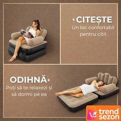 Fotoliu Gonflabil 2 în 1 Ergonomic pentru Înserările Confortabile — Relaxare oriunde! 🛋️🌞