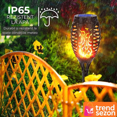 Torcă Solară LED cu Efect Flacără Reală — Ambianță Magică în Grădină ✨🔥