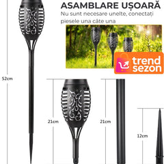 Torcă Solară LED cu Efect Flacără Reală — Ambianță Magică în Grădină ✨🔥