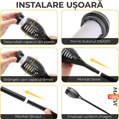 Torcă Solară LED cu Efect Flacără Reală — Ambianță Magică în Grădină ✨🔥