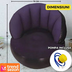 Scaun Gonflabil Modern cu Pompa Inclusă — Confort și Stil în Orice Spațiu 💜✨