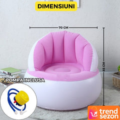 Scaun Gonflabil Elegant cu Pompa Inclusă — Confort de Neuitat 💖✨