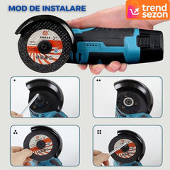 Polizor Unghiular Fără Fir 12V cu 2 Acumulatori Li-Ion — Mobilitate și Putere 🚀🔧