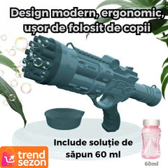 Pistol cu Bule Interactiv 24 Gauri Turbosonic — Distracție în Aer Liber! 🎈🌊