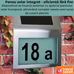 Placă Număr Casă cu Iluminare Solară LED — Elegantă și Funcțională 🌞🏡