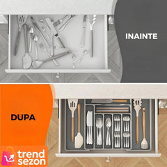 Organizator Extensibil pentru Sertar cu 8 Compartimente — Spațiu Ordonaț 💼