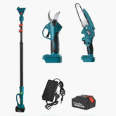 Set Profesional Foarfeca Electrică și Drujba cu Brat Extensibil — Taiere Rapidă și Ușoară 🌿✨