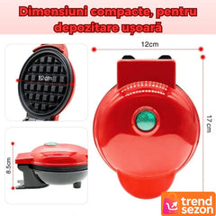Aparat Mini pentru Gofre cu Placi Antiaderente — Mic Dejun Rapid și Savuros 🧇🍓
