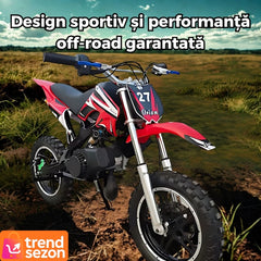 Motocicletă Cross pentru Copii 49cc cu Roti Groase — Aventuri Off-Road 🚀🏍️