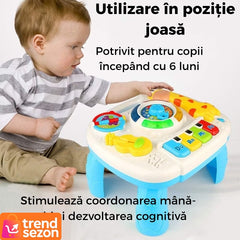 Masă Interactivă 2în1 cu Muzică și Lumini — Descoperiri Vesele pentru Bebeluși 🎶✨