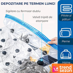 Set 12 Sacii Vidat Reutilizabili cu Compresie — Economisește Spațiu! 🛏️✨