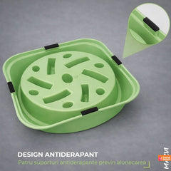Bol Antiderapant pentru Câini cu Hranire Lentă, Verde Pastel — Digestie Sănătoasă 🐶💚