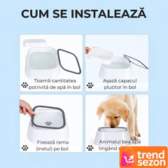 Bol Hidratare Antistropire 1.5 L pentru Câini și Pisici — Design Modern 🐾💧