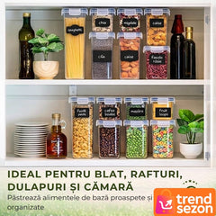 Set 7 Recipiente Organizatoare Transparent — Soluția Perfectă pentru Bucătărie 🍽️✨