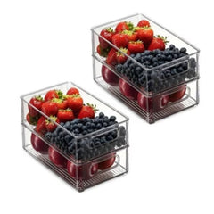 Set 4 Organizatoare Frigider Transparent 26×15 cm — Spațiu Optimizat 🍓🧊