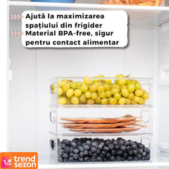 Set 6 Organizatoare Frigider din ABS Durabil — Spațiu Optimizat 🌟🍏