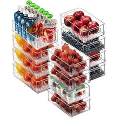 Set 12 Organizatoare pentru Frigider din ABS Transparent — Ordine și Eficiență! 🌟🍏