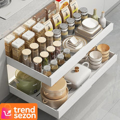 Organizator Extensibil Metalic pentru Dulapuri — Ordine Rapidă și Eficientă 🧺✨