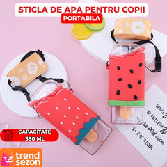 Sticlă de Apă pentru Copii Forma Înghețată Pepene 🍉🌟 — Fără BPA, Anti-Scurgere