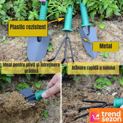 Set Gradinarit 10 Piese din Inox și Plastic — Răsfăț pentru Grădina Ta 🌱🛠️
