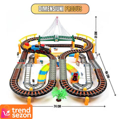 Circuit Interactiv 2 in 1 XXL cu Trenulet și Masinuta — Distracție Fără Sfârșit 🚂🚗