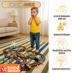 Circuit Interactiv 2 in 1 XXL cu Trenulet și Masinuta — Distracție Fără Sfârșit 🚂🚗