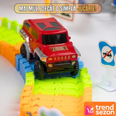 Circuit Interactiv 2 in 1 XXL cu Trenulet și Masinuta — Distracție Fără Sfârșit 🚂🚗
