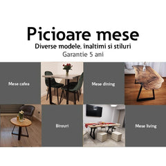 Set 2 Picioare de Masă Metalice Negru, Profil Lat 80 mm — Design Industrial Elegant 🖤🛠️