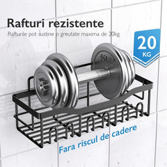 Set 5 Rafturi Organizatoare Din Inox Negru — Eleganță și Utilitate 🎉🛁